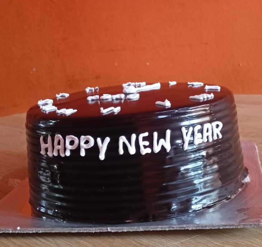 New Year Cake in Chocolate
