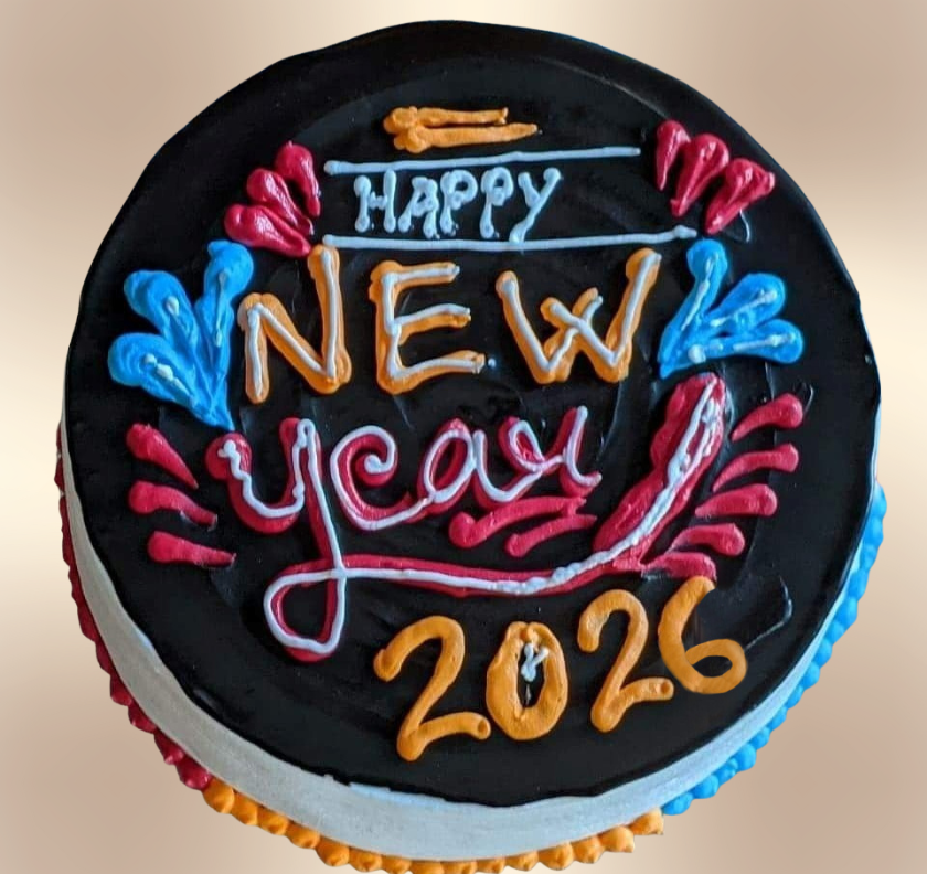 New Year Cake in Chocolate