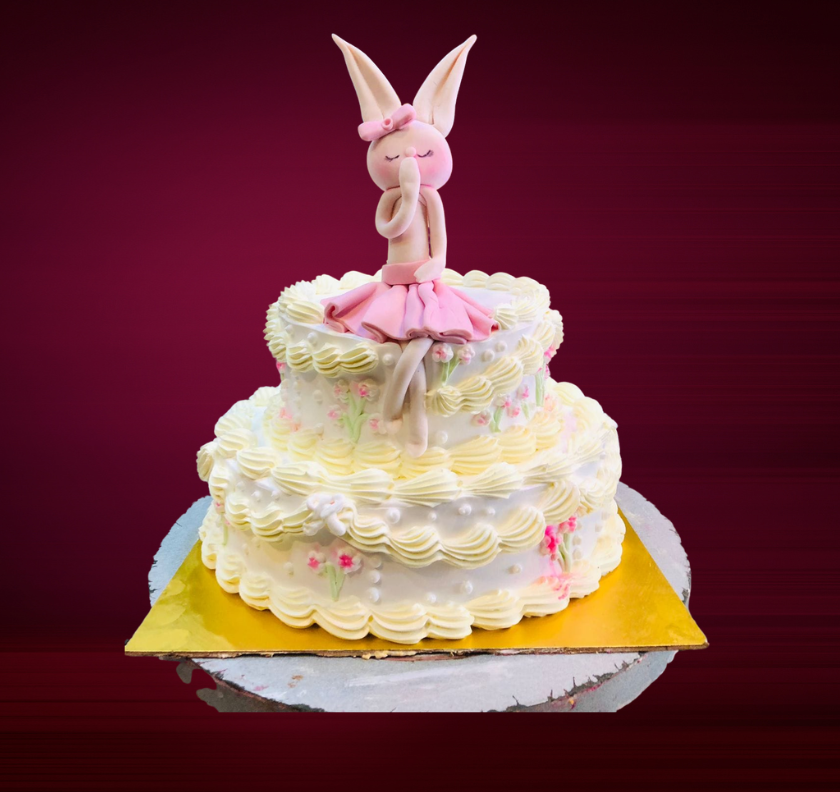 Elegant Bunny Princess Buttercream Cake