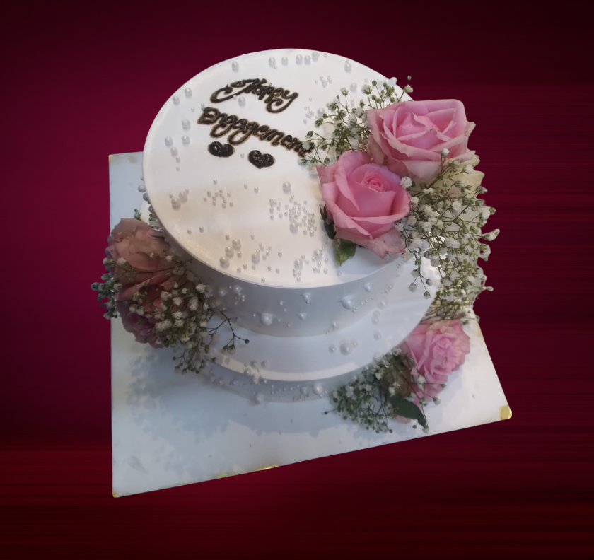 Elegant Fresh Floral Anniversary Buttercream Cake