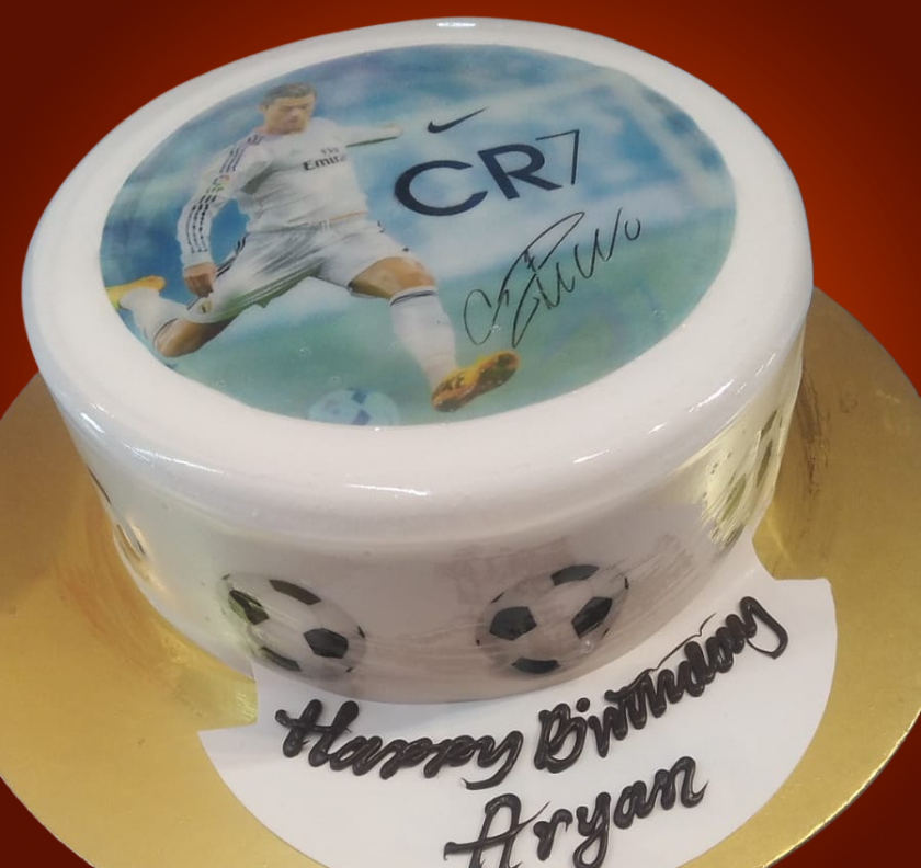 Cristiano Ronaldo Photo Football Birthday Cake