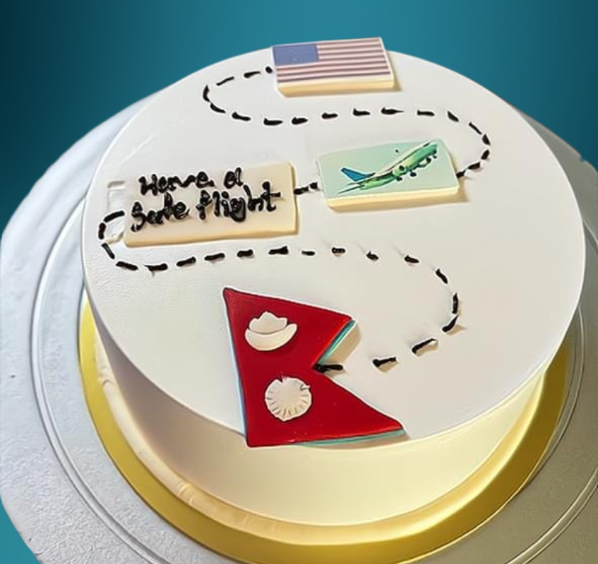 Travel Theme Farewell Buttercream Cake