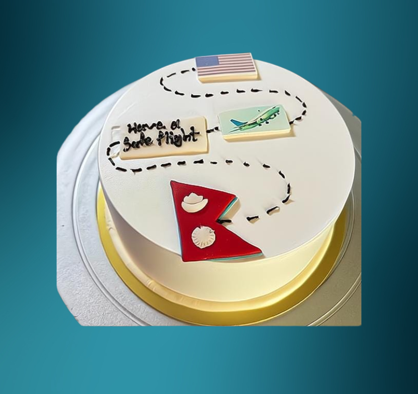 Travel Theme Farewell Buttercream Cake