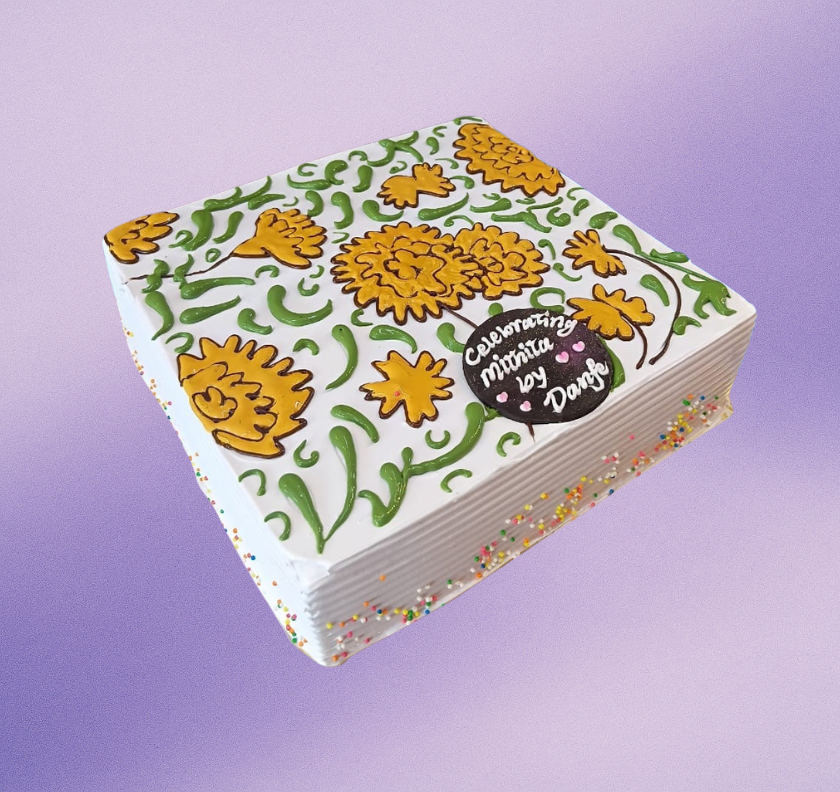 Elegant Floral Buttercream Celebration Cake